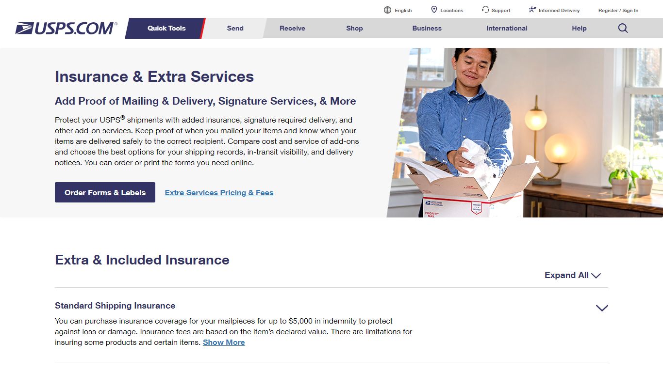 Shipping Insurance and Delivery Services | USPS